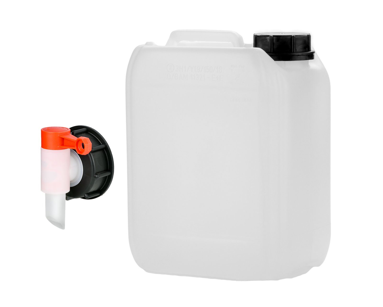 Kanister 5L Kanister mit Zapfhahn 51mm Gewinde Wasserbehälter lebensmittelecht