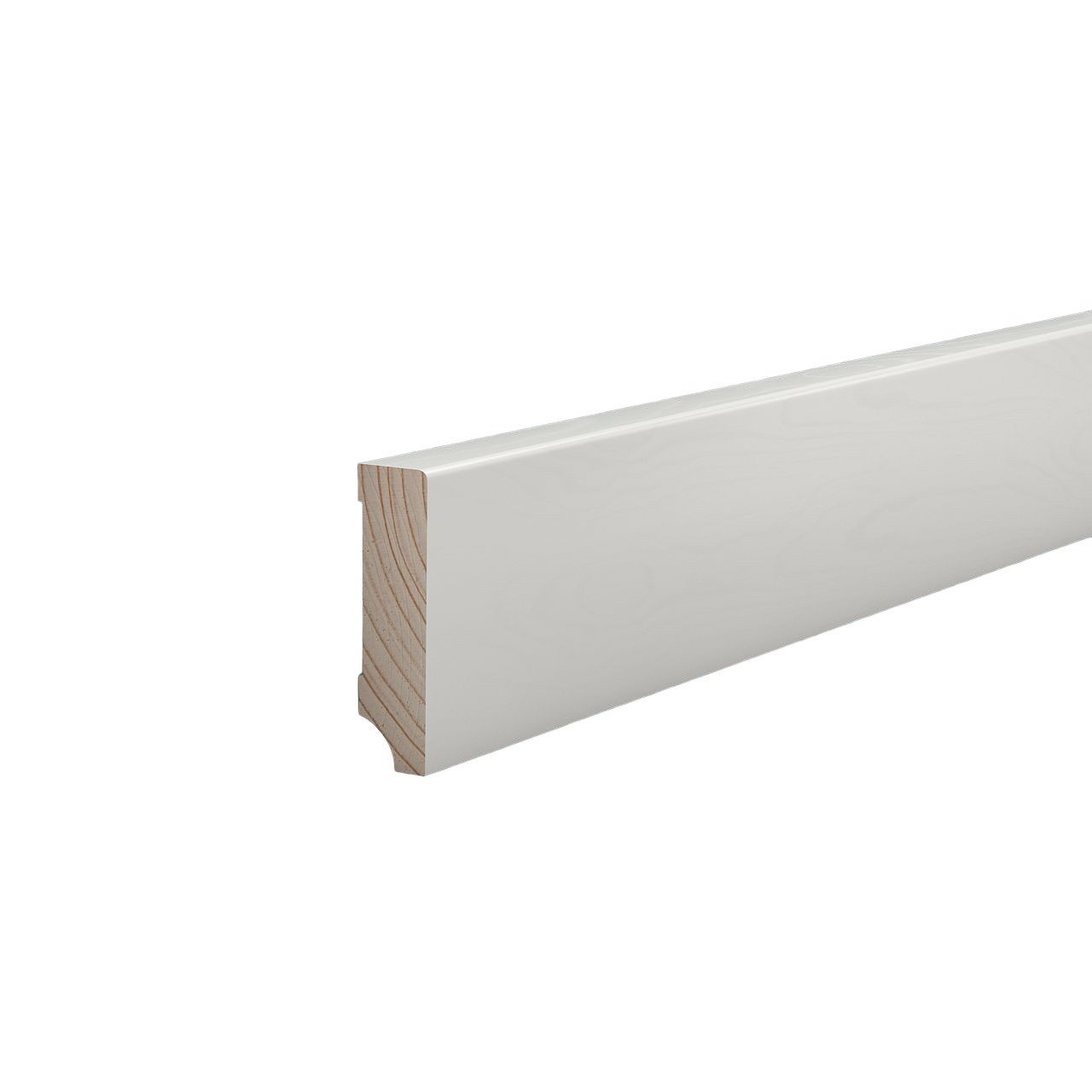 Südbrock Sockelleiste Sockelleiste weiß Holz 16 x 60 mm Kiefer lackiert RAL 9010 Fußleiste, L: 240 cm, H: 6 cm, 1-St.