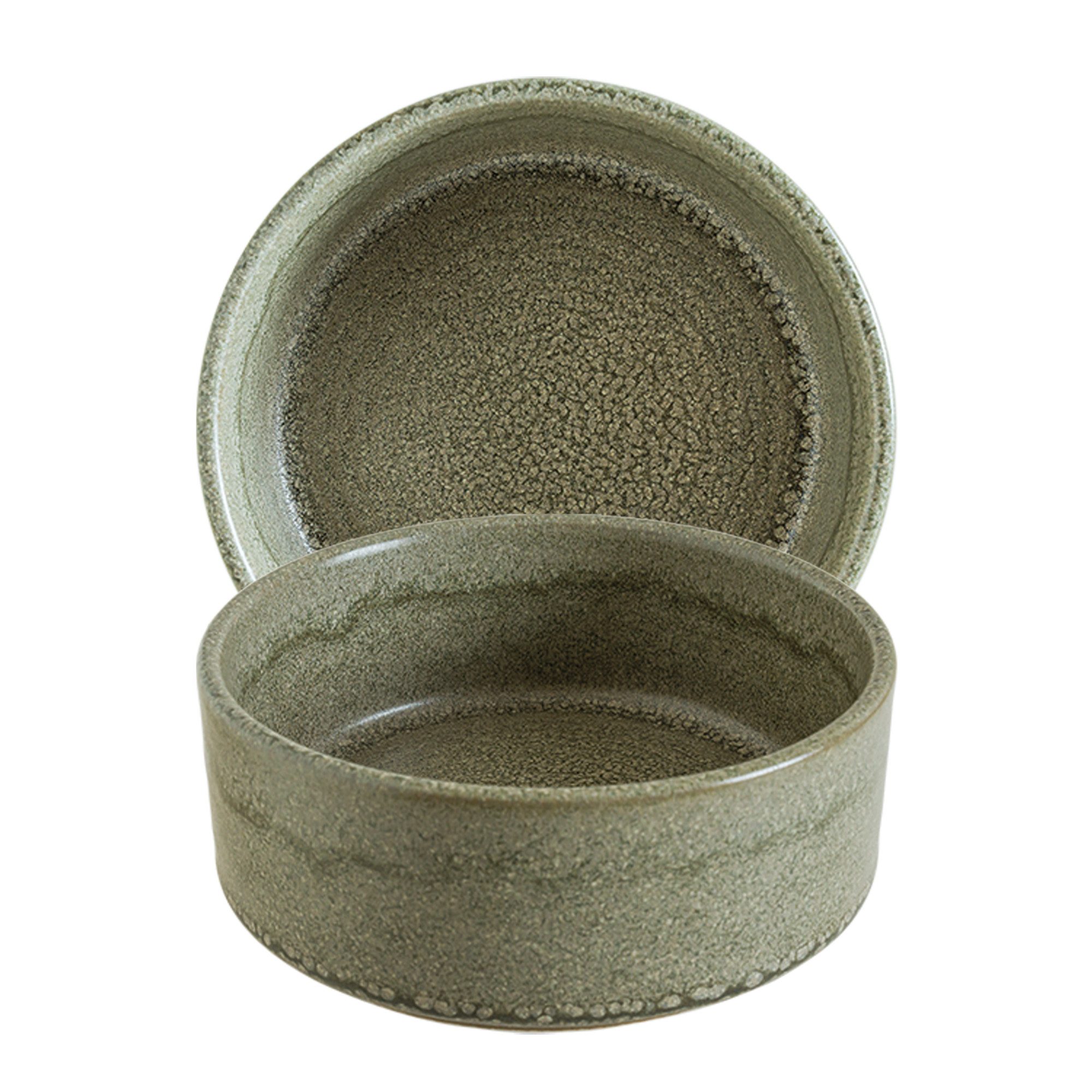 Bonna Schale 6x Hornfels Adelfa 35ml, Grau Porzellan, robust & stapelbar, porzellan, (Adelfa Ripple, 6-tlg)