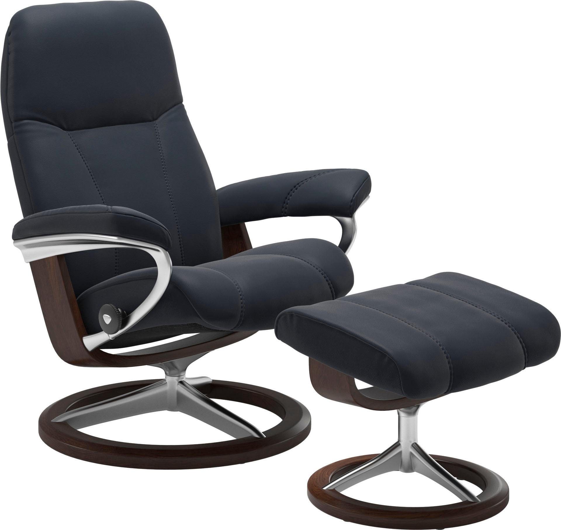 Stressless® Relaxsessel Consul (Set, Hocker, Gestell Relaxsessel Hocker), Base, Eiche mit S, mit mit Signature Größe