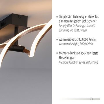 Paul Neuhaus Deckenleuchte POLINA, LED fest integriert, Warmweiß, LED, Simply Dim