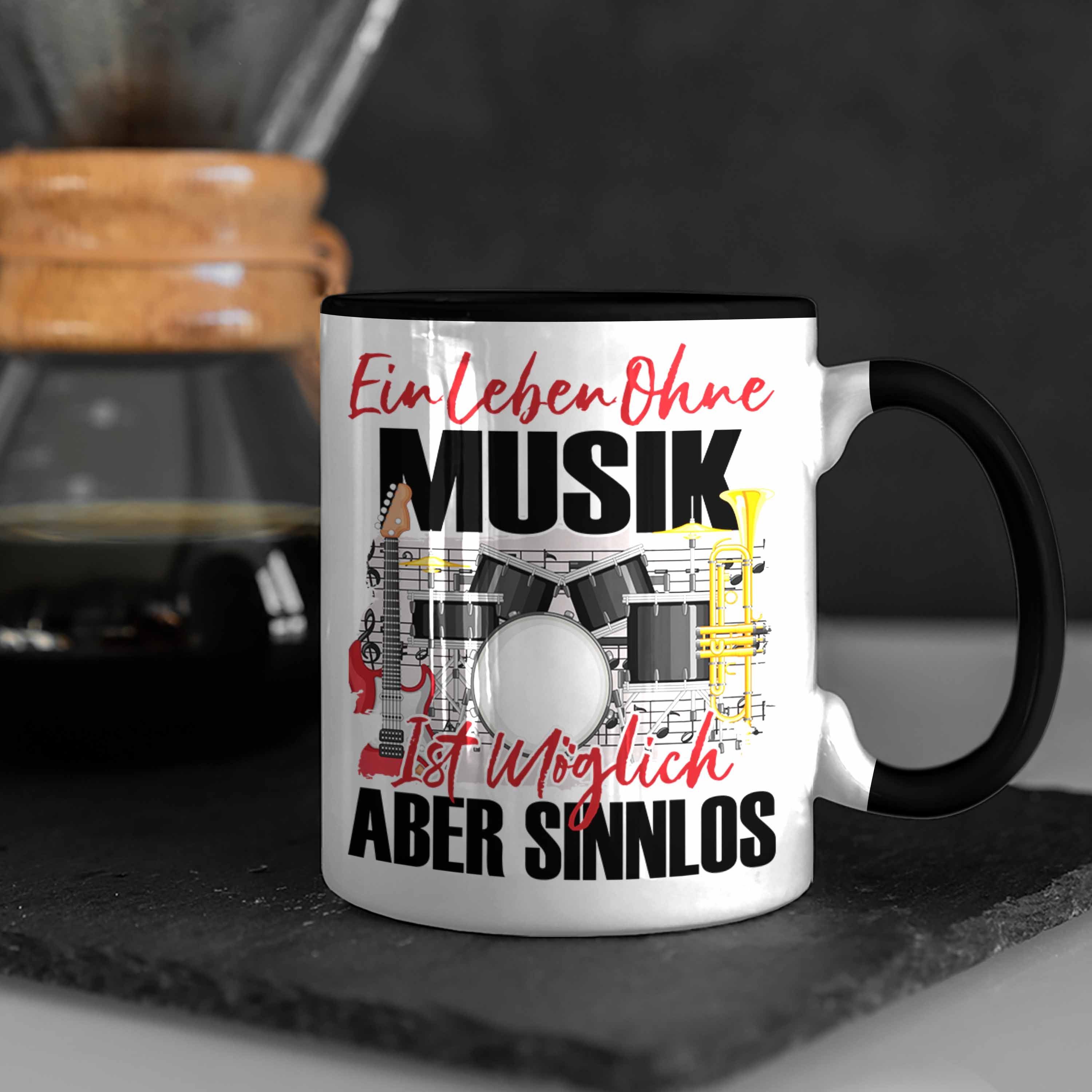 Trendation Tasse Trendation - Musiker Leben Geschenkidee Spruch Geschenk Tasse Schwarz Ein Band