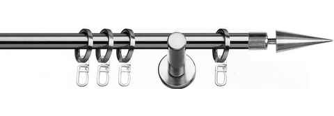 Gardinenstange Vevey, indeko, Ø 16 mm, 1-läufig, Fixmaß, mit Bohren, verschraubt, Stahl, Komplett-Set inkl. Ringen und Montagematerial