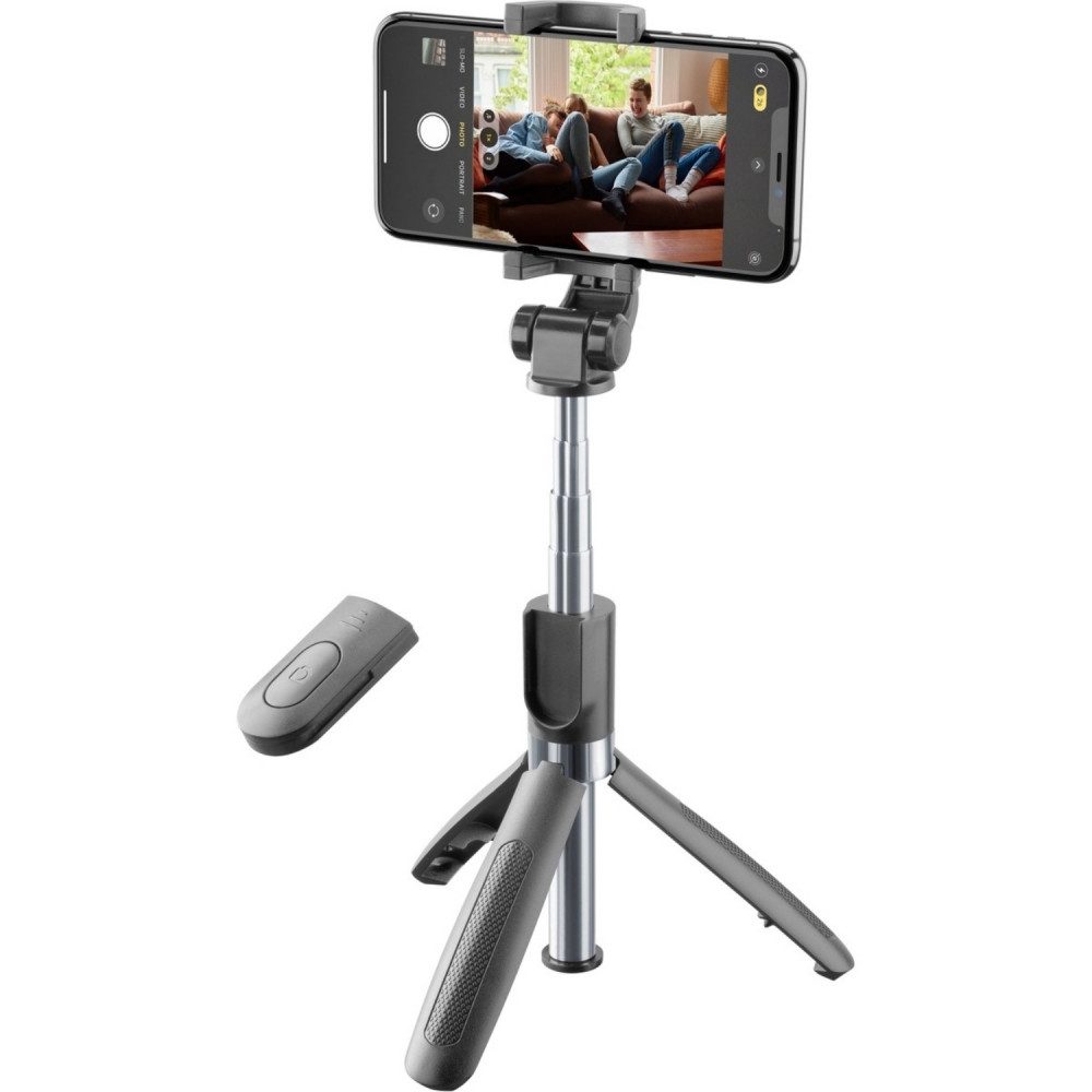 Cellularline Cellularline Selfie Stick FREEDOM mit Stativ & Bluetooth Camcorderstativ (Integriertes Stativ für Stabilität)