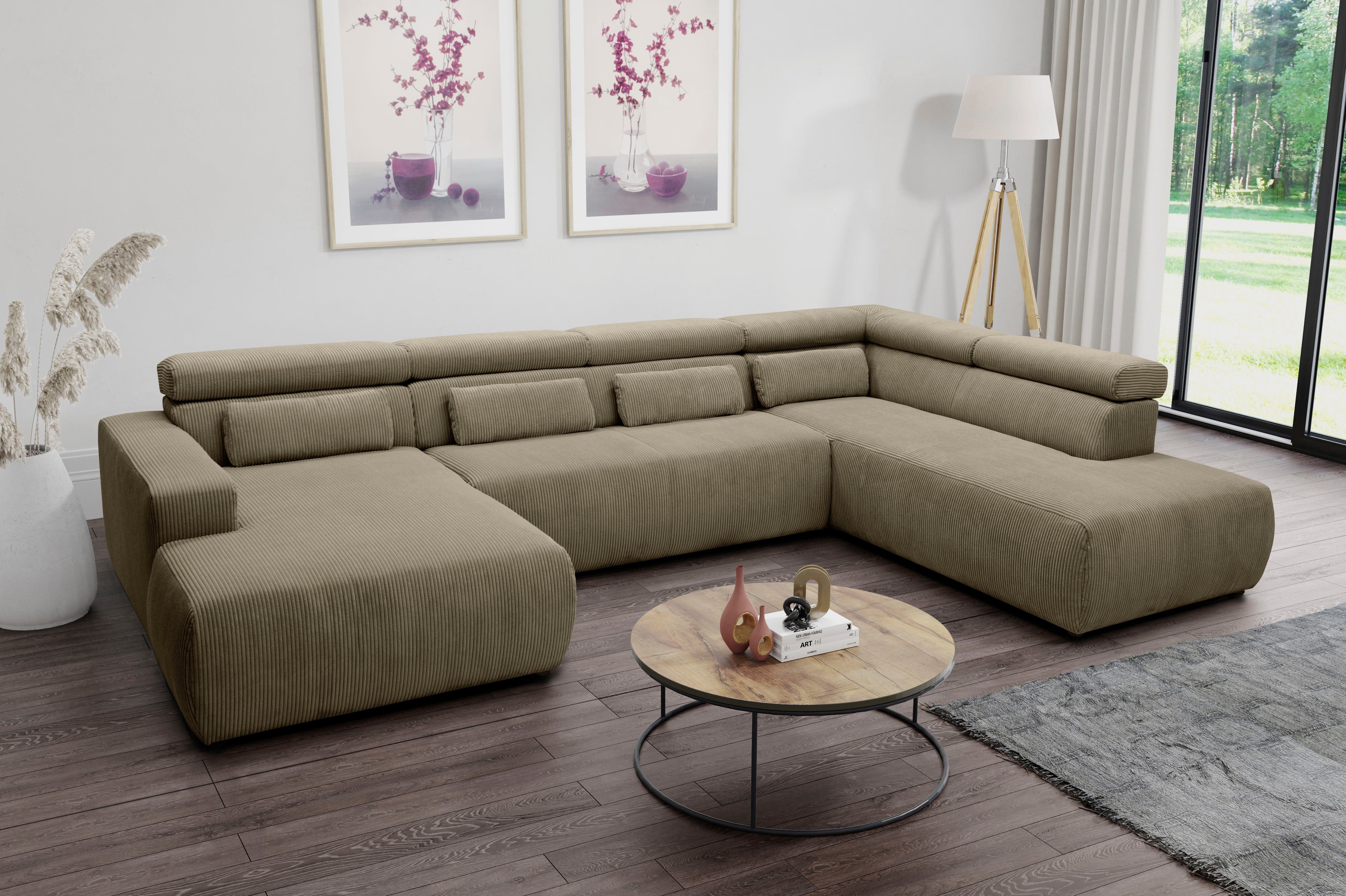 DOMO collection Wohnlandschaft Brandon viele Bezugsarten, incl. Nierenkisse günstig online kaufen