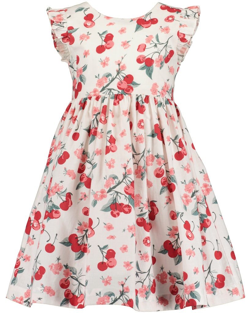 BLUE SEVEN A-Linien-Kleid Blue Seven Mädchen Kleid Kurzarm Kirschen off-white (kein Set, 1-tlg)