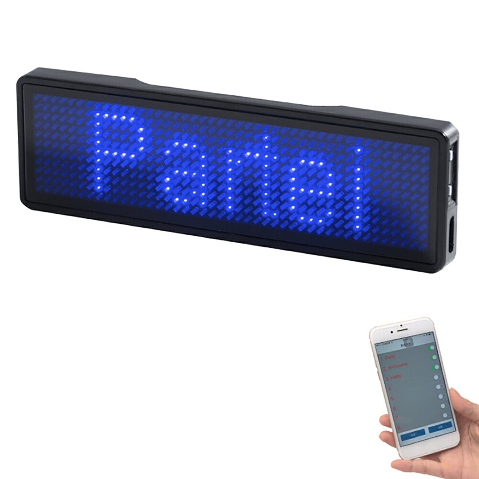 SEEZSSA LED mit Bluetooth-Konnektivität Dekolicht LED-Schild blau LED für USB DIY-Programmierung Namensschild mit Restaurant&Shop&Ausstellung