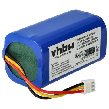 vhbw kompatibel mit Blaupunkt Bluebot Xboost BPK-VCBB1XB Staubsauger-Akku Li-Ion 3200 mAh (14,4 V)