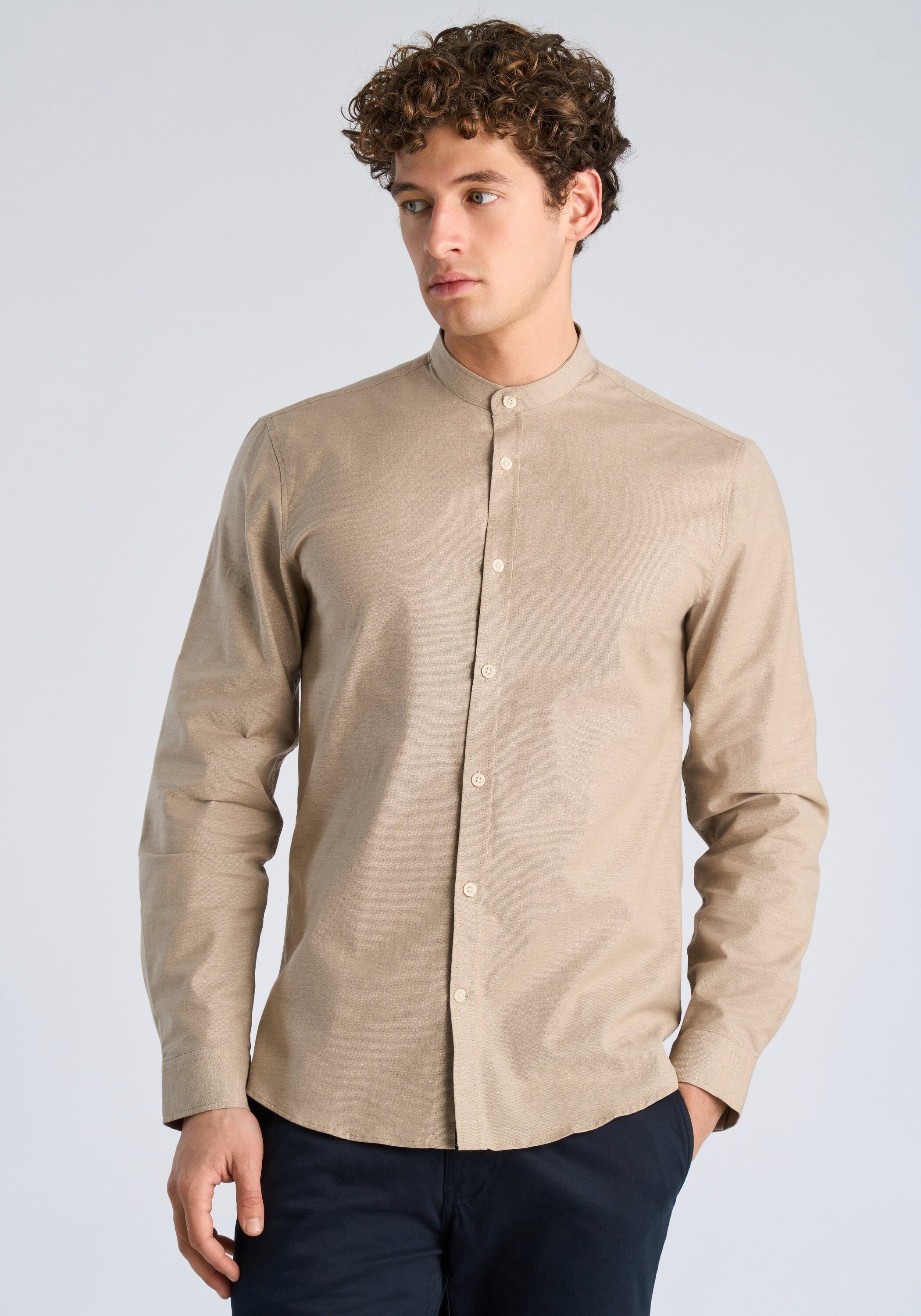 LINDBERGH Businesshemd Oxford-Hemd (Langarm) Relaxed Fit
