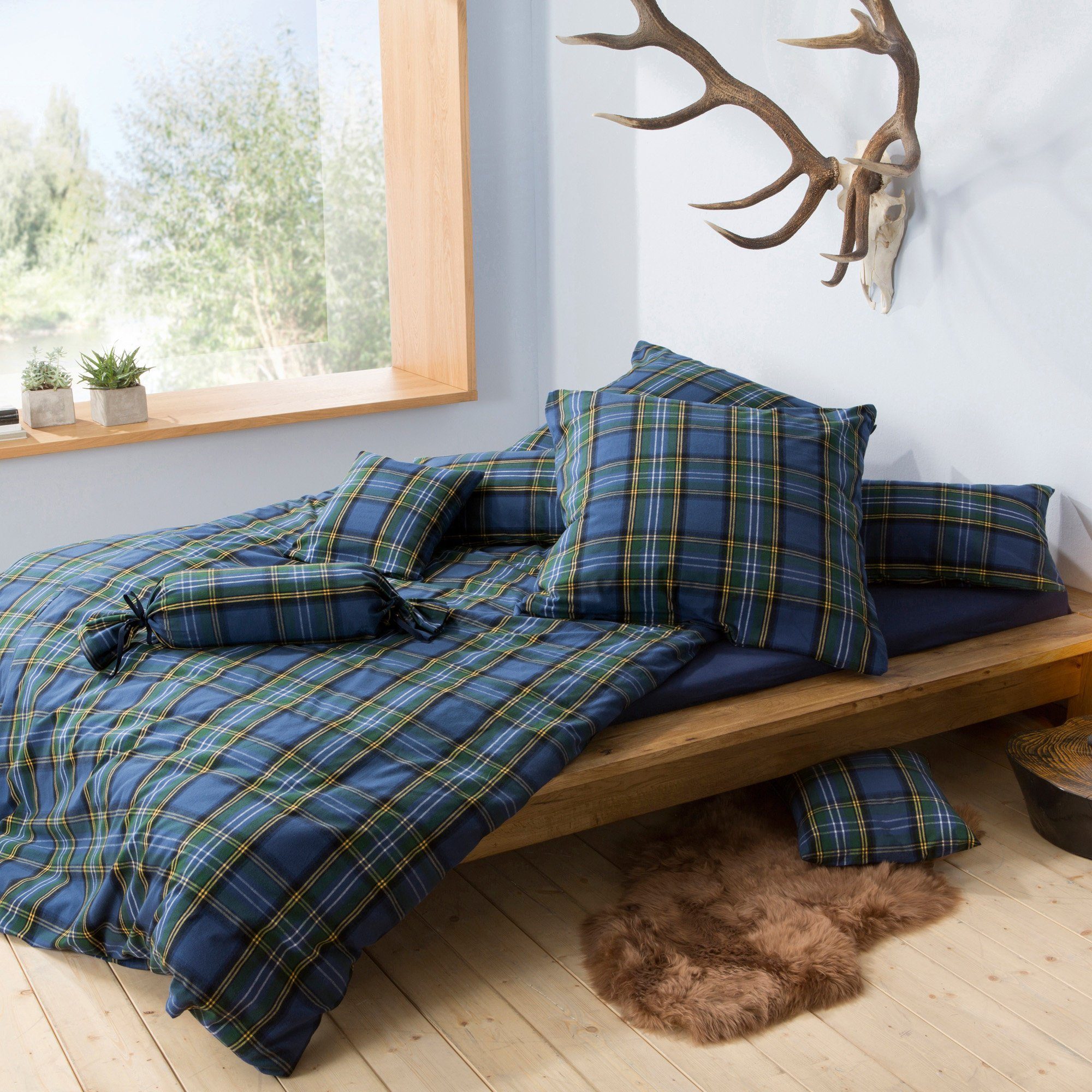 Erwin Müller Kissenbezug Kuschelkissenbezug, Flanell Karo