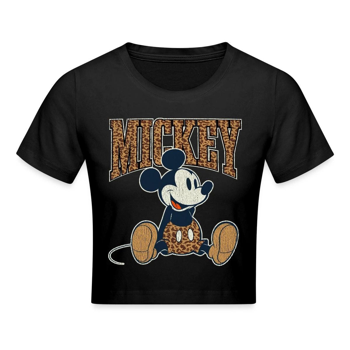 Spreadshirt T-Shirt Mickey & Minnie Mickey Mouse Im Leo Look Crop Top (1-tlg)