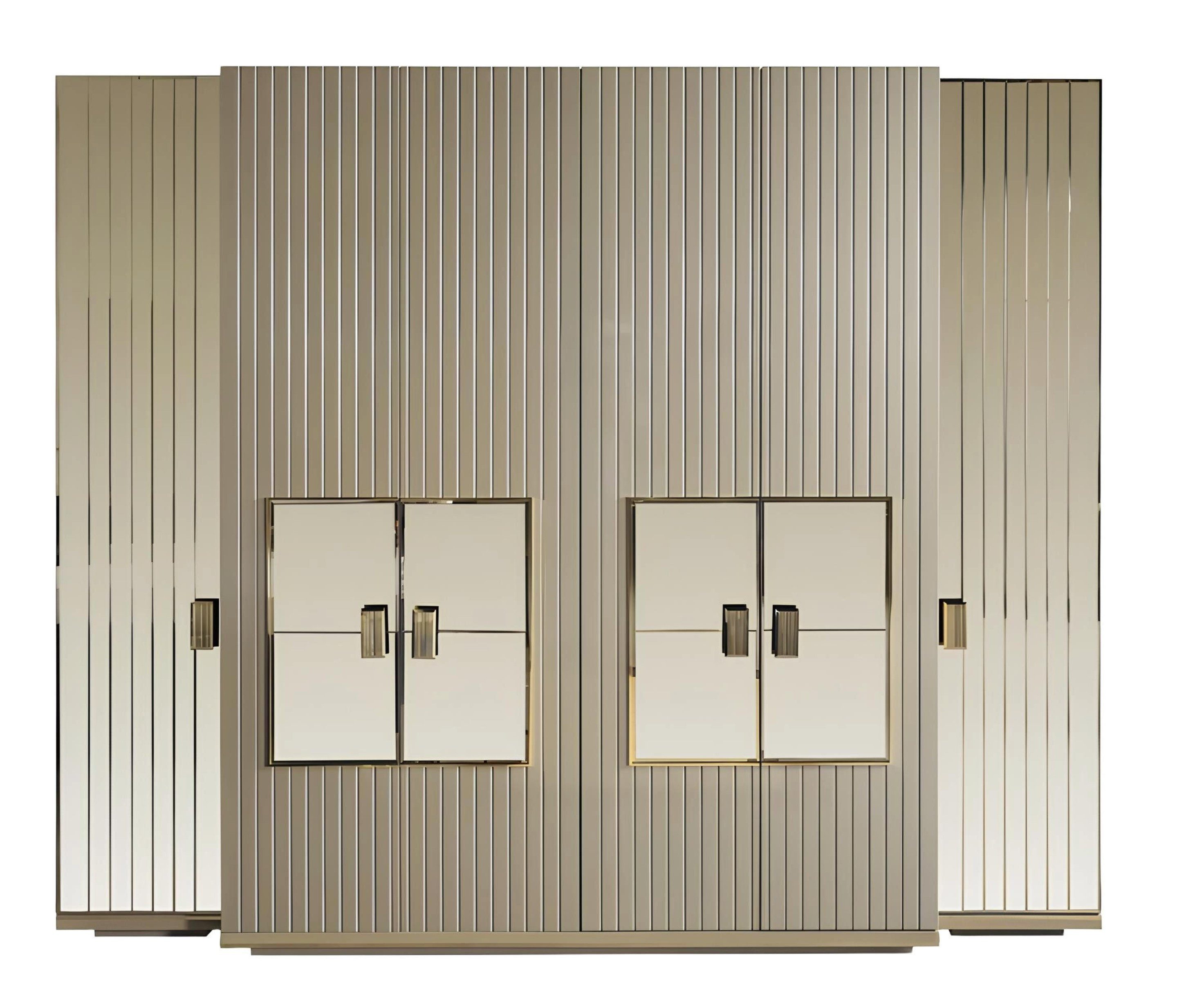 Xlmoebel Drehtürenschrank Neu goldenes Design Holzschrank Luxus Schlafzimmerschrank Möbel (Kleiderschrank) Hergestellt in Europa