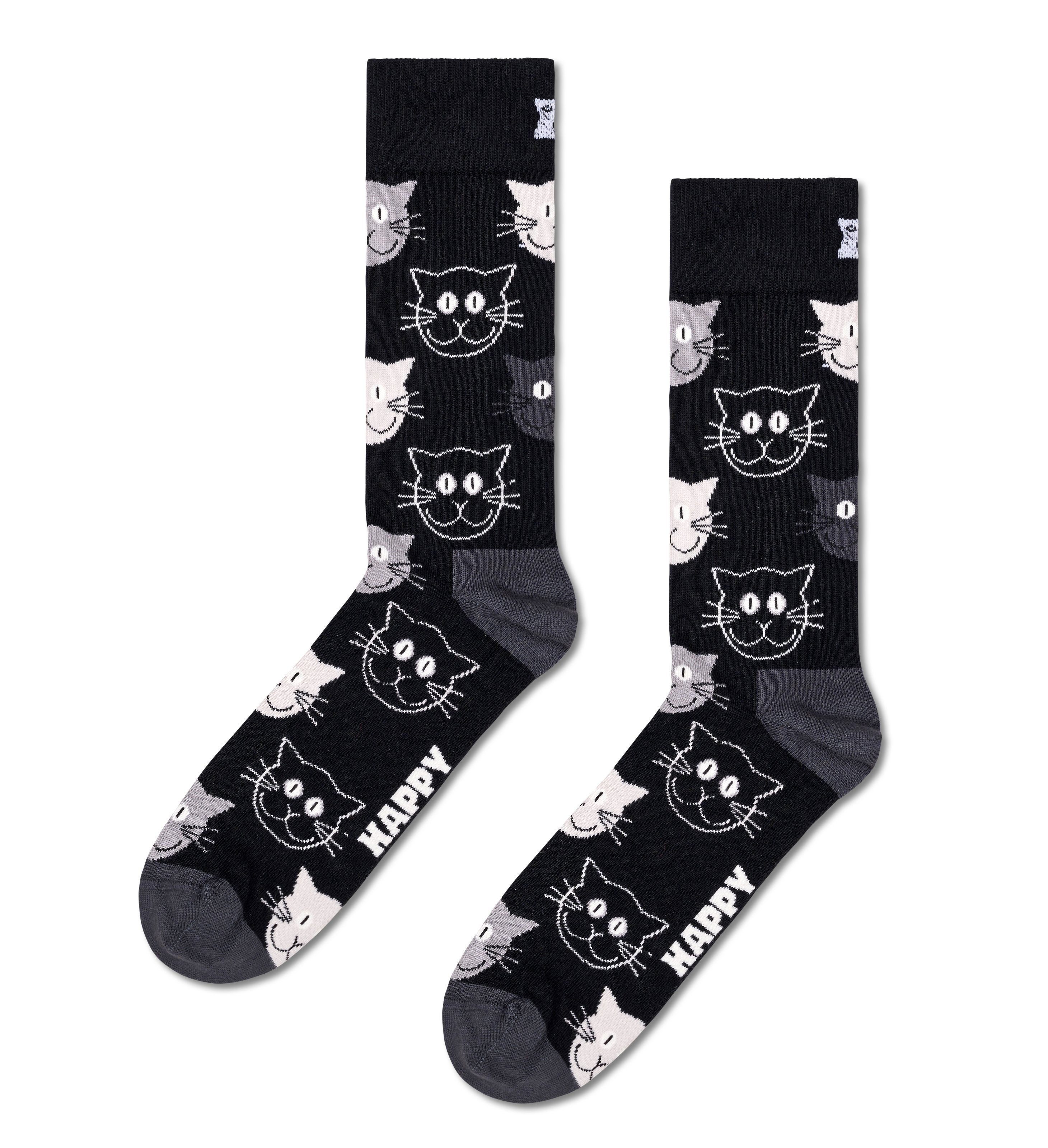 Happy Socks Socken 3-Pack Gift Mixed 2 Socks Katzen-Motive Mixed Set 3-Paar) (Packung, Cat Cat