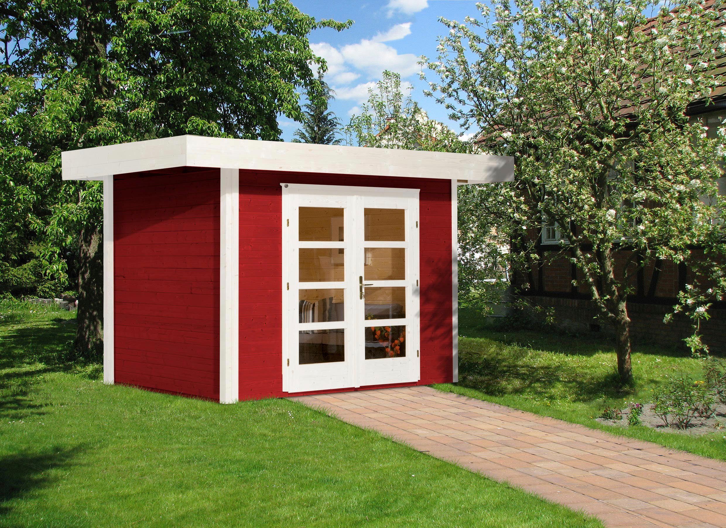 weka Gartenhaus Designhaus 126 Plus, BxT: 361x316 cm, Außen in  Wetterschutzfarbe schwedenrot lasiert