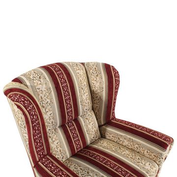 Max Winzer® Ohrensessel Monarch Ohrenbackensessel Chenille rot (1 Stück), Made in Germany