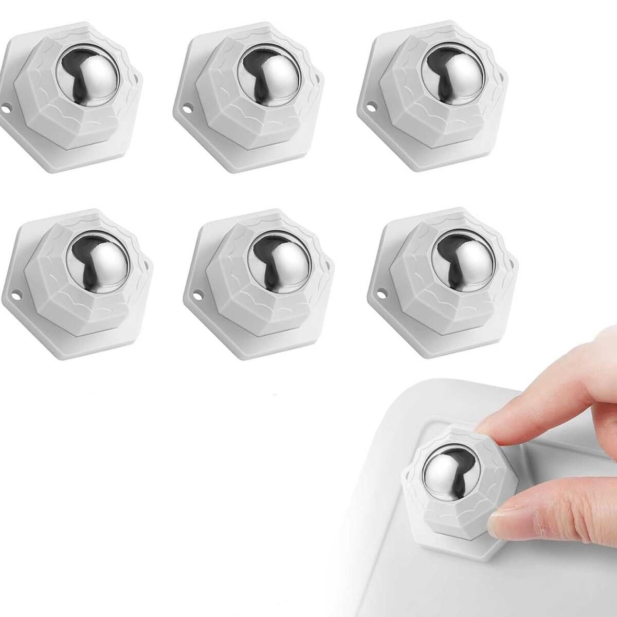 FELIXLEO Lenkrolle Kugelrollen Schwerlast 360 Grad Möbelrollen Selbstklebend, (6-St)