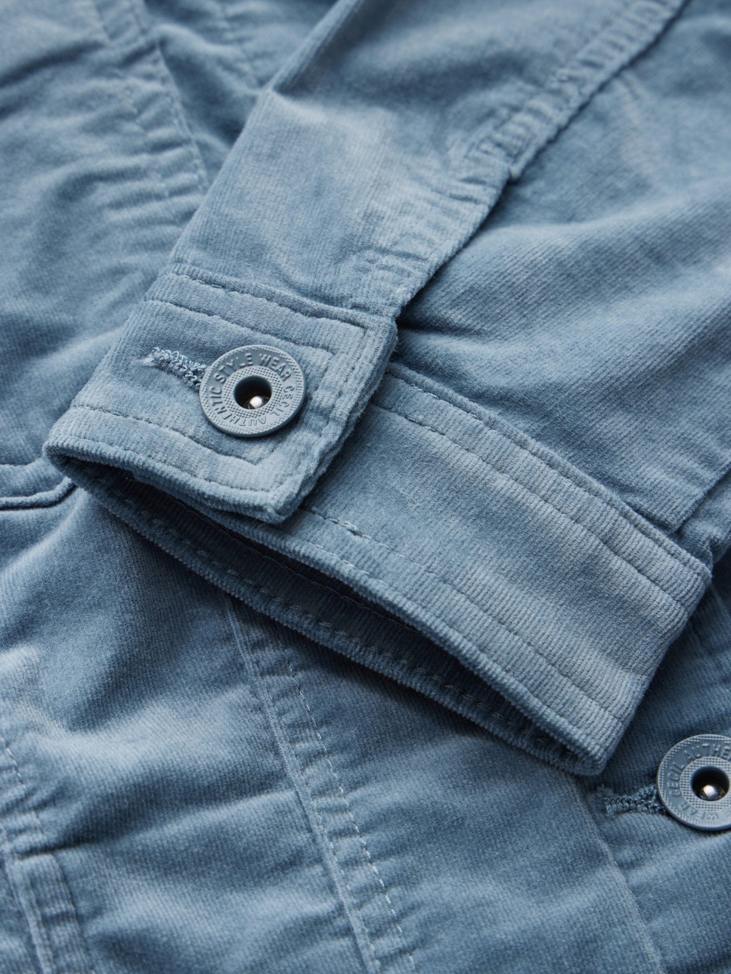 CECIL Jackenblazer blau,Casual,Baumwolle,Unifarben,Hemdblusenkragen,Lang,Regular Fit