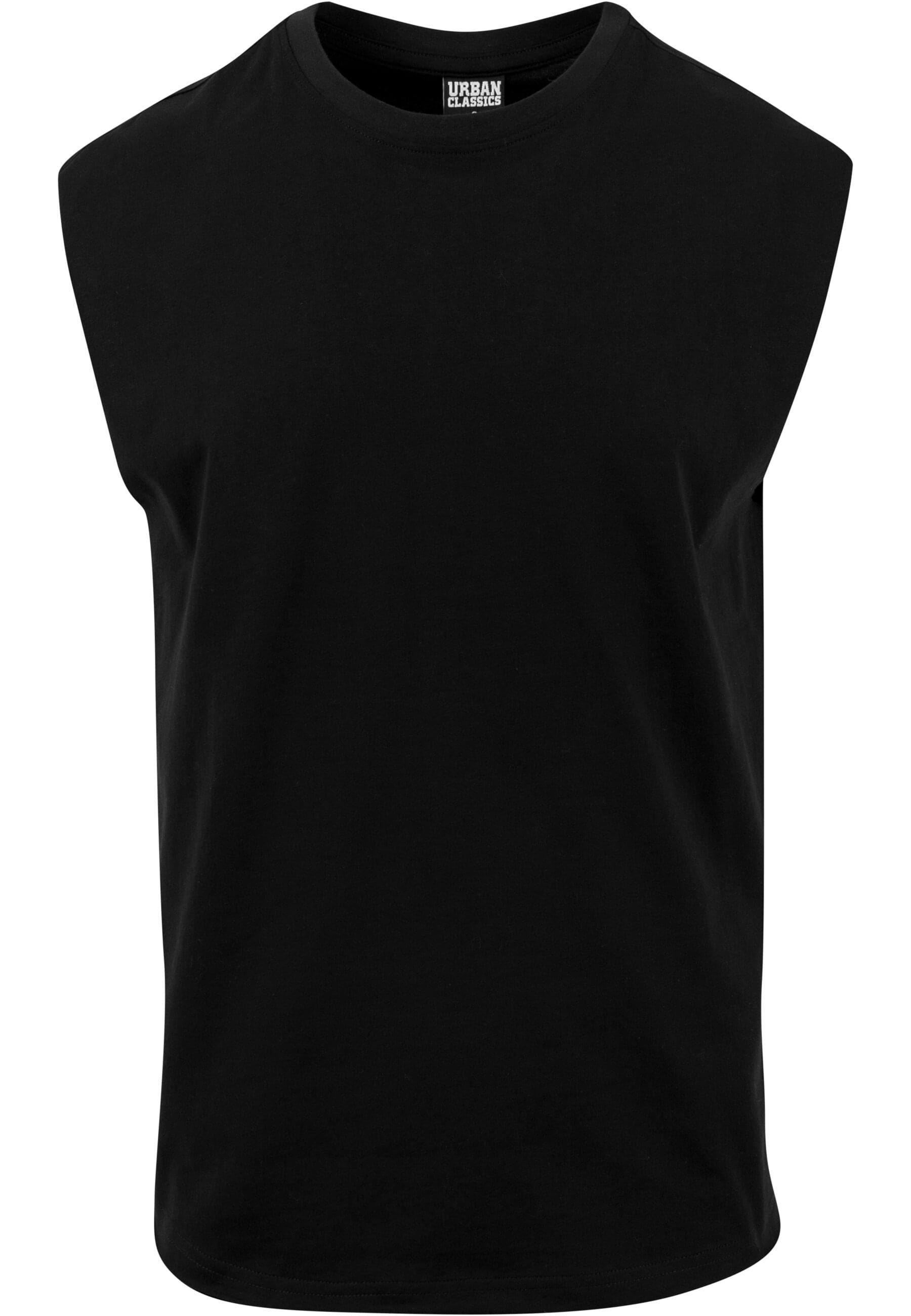 (1-tlg) Sleeveless URBAN Edge Herren CLASSICS Tee black Open T-Shirt