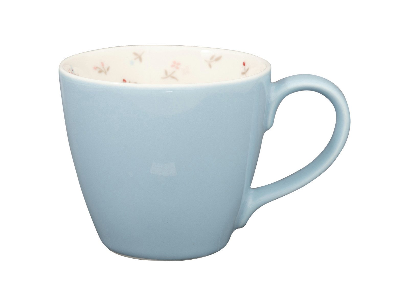 Greengate Tasse Junia Tasse pale blue inside 0,35l, Steingut