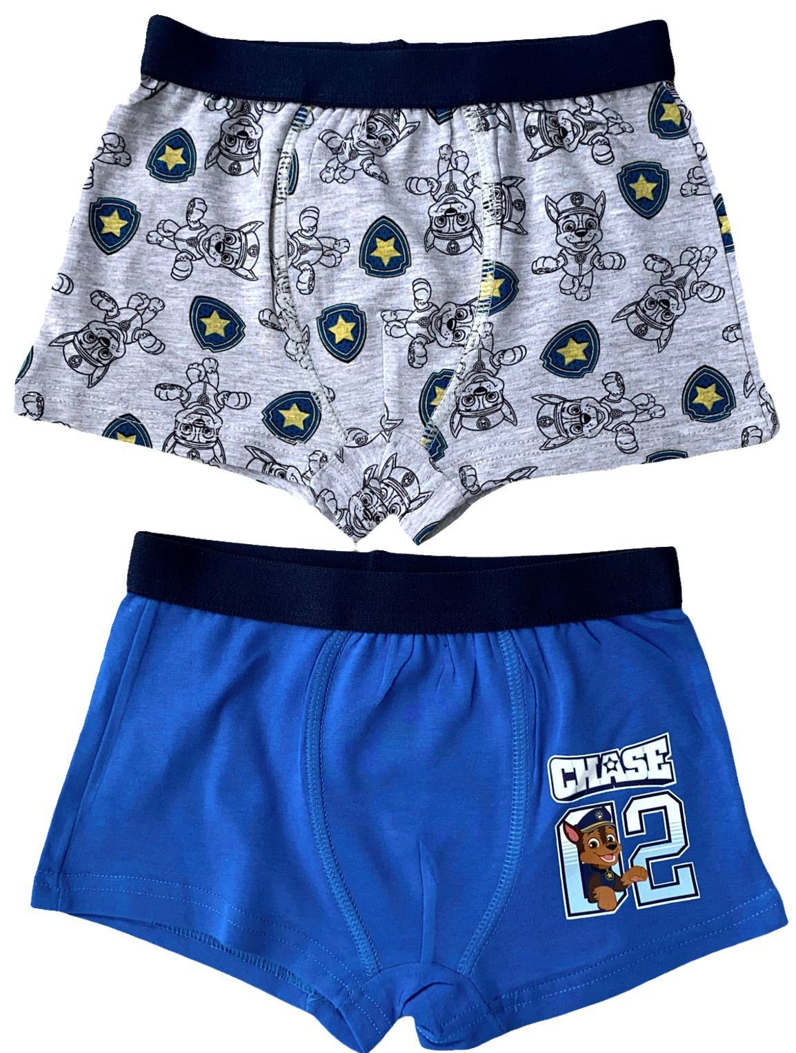 PAW PATROL Boxershorts 2x PAW PATROL Jungen Boxershorts Kinder 2 3 4 5 6 7 8 Jahre Unterhosen Slips Schlüpfer 2 Stück Doppelpack Gr. 98/104 110/116 122/128