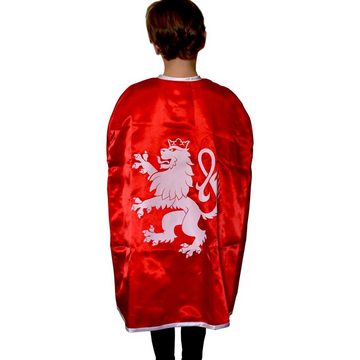 Lipta TDP Kostüm Ritter Königs-Umhang Rot 77cm Lang mit Löwen Emblem für Kinder