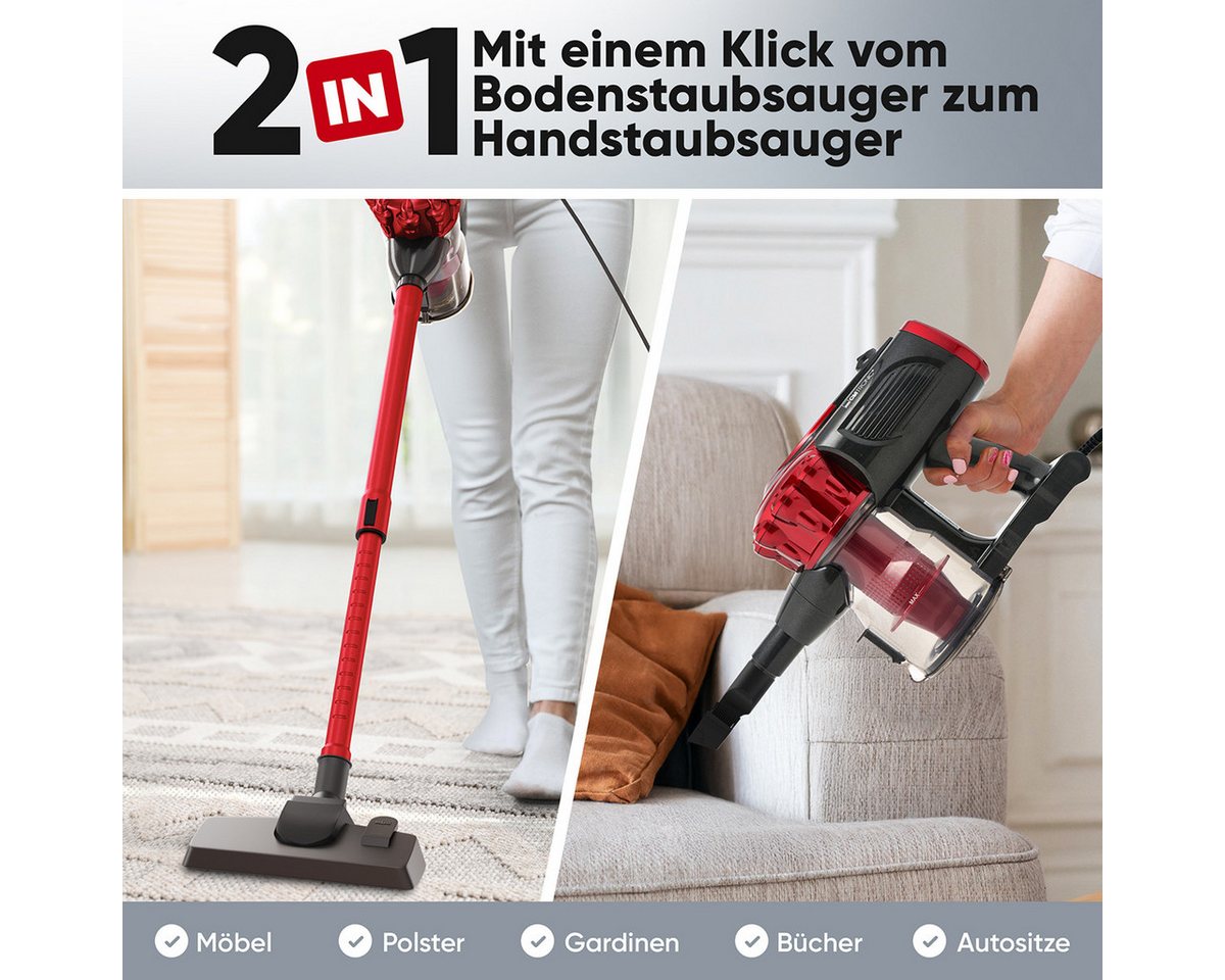 CLATRONIC Bodenstaubsauger BS 1314, Staubsauger Handstaubsauger, starke Saugleistung