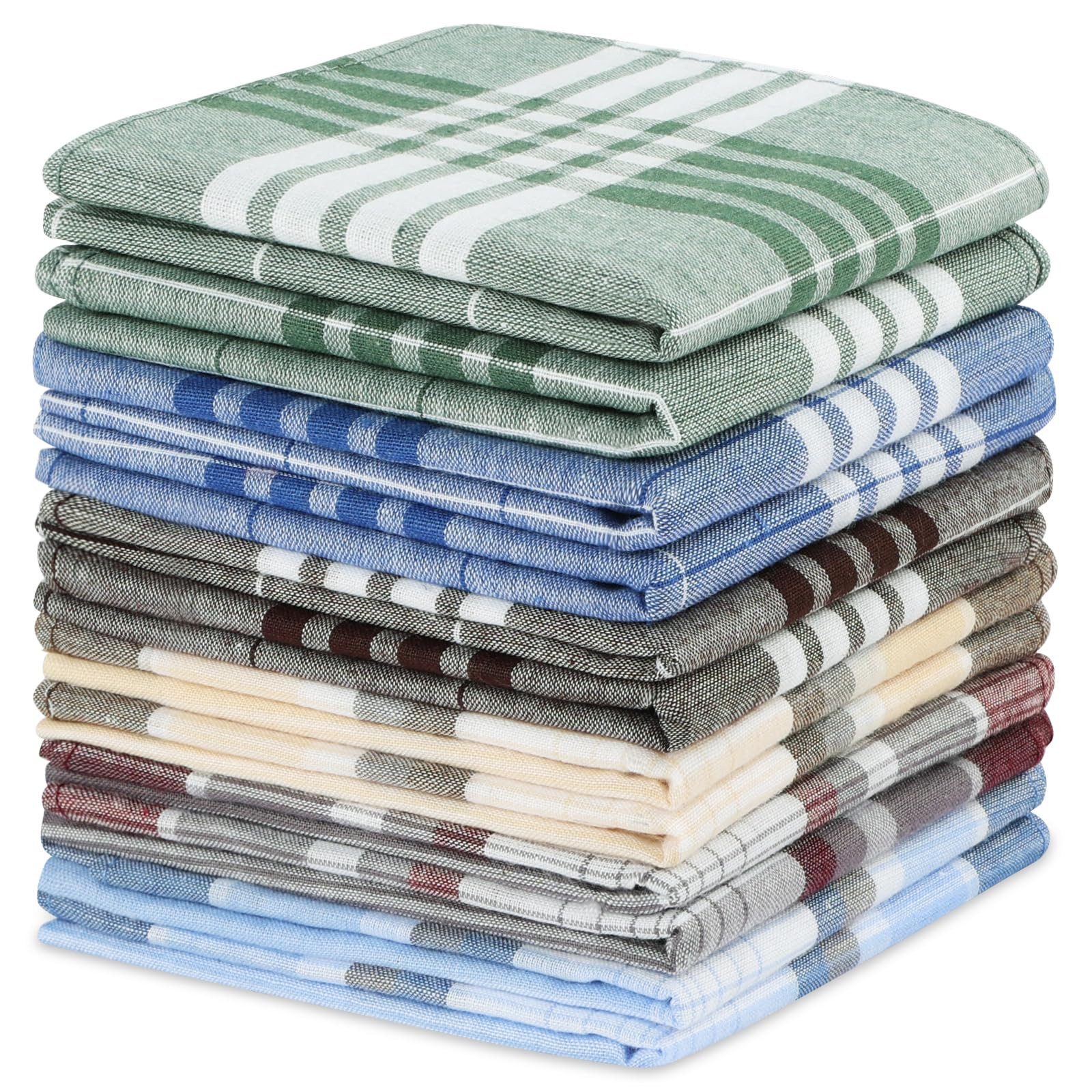 Diwzbyn Taschentuch Taschentücher Herren 40cm x 40cm, Herrentaschentücher Karomuster, (12-St), Handkerchief Wiederverwendbar, Hochzeits- und Herrengeschenke