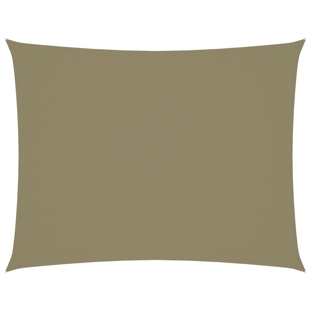 Sonnensegel 6 x 8 m Sonnensegel Oxford-Gewebe Rechteckig 6x8 m Beige Beschattung