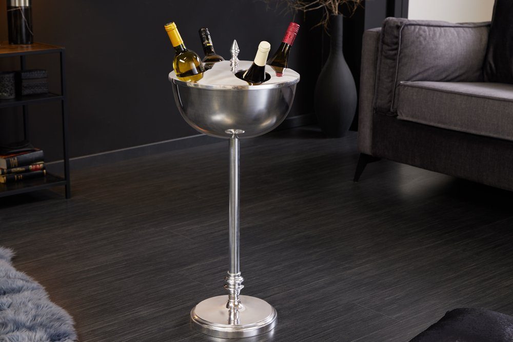 riess-ambiente Weinkühler VINO 80cm silber · Flaschenkühler für Wein, Sekt & Cha
