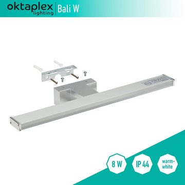 Oktaplex lighting LED Spiegelleuchte Bali 8W IP44 40cm, 640lm 8W, LED fest verbaut, warmweiß, Spiegellampe Bad / Wandlampe / LED Spiegellicht