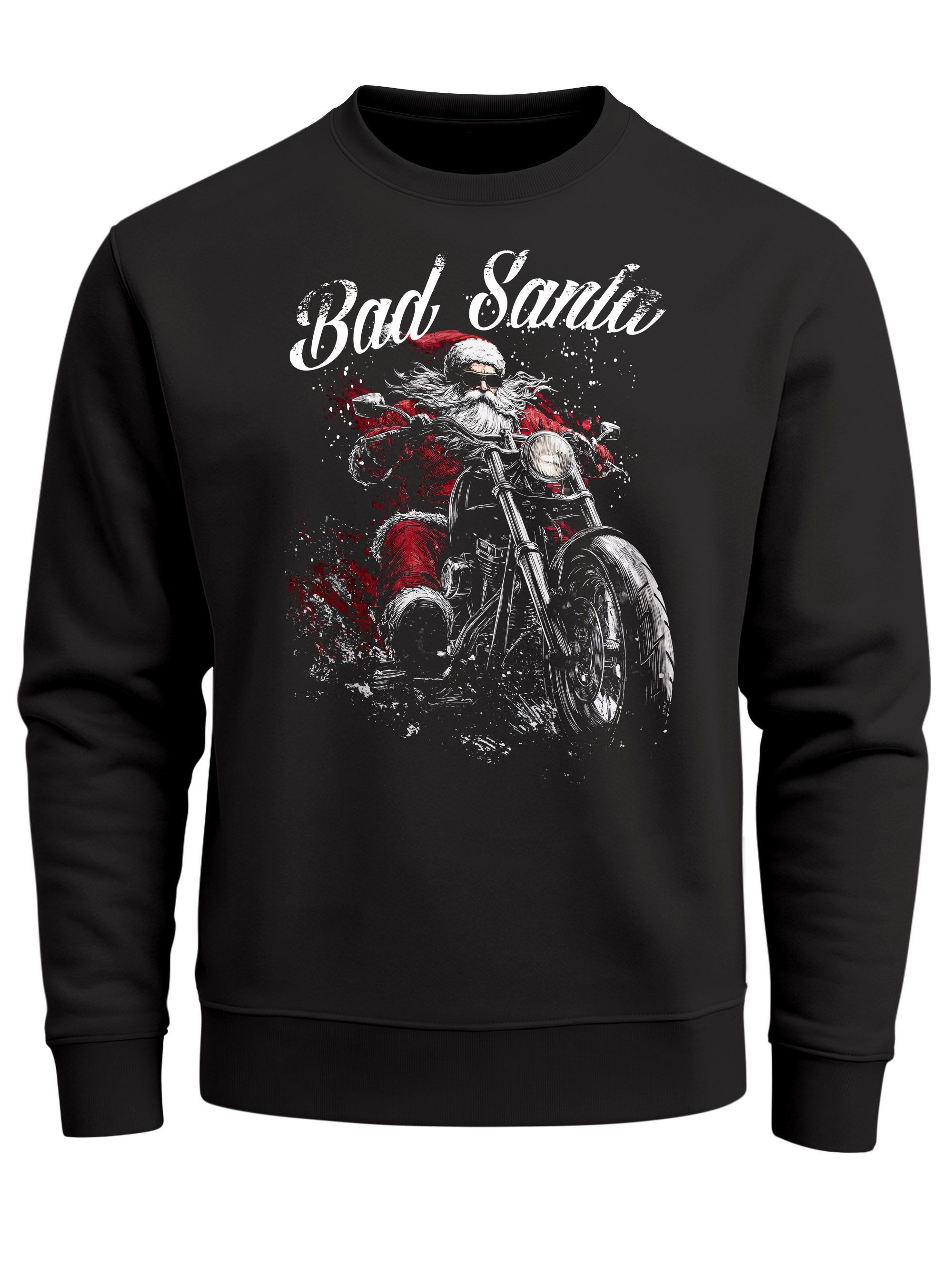 Sweatshirt Sweatshirt Herren Weihnachtspullover Weihnachten Bad Santa Design