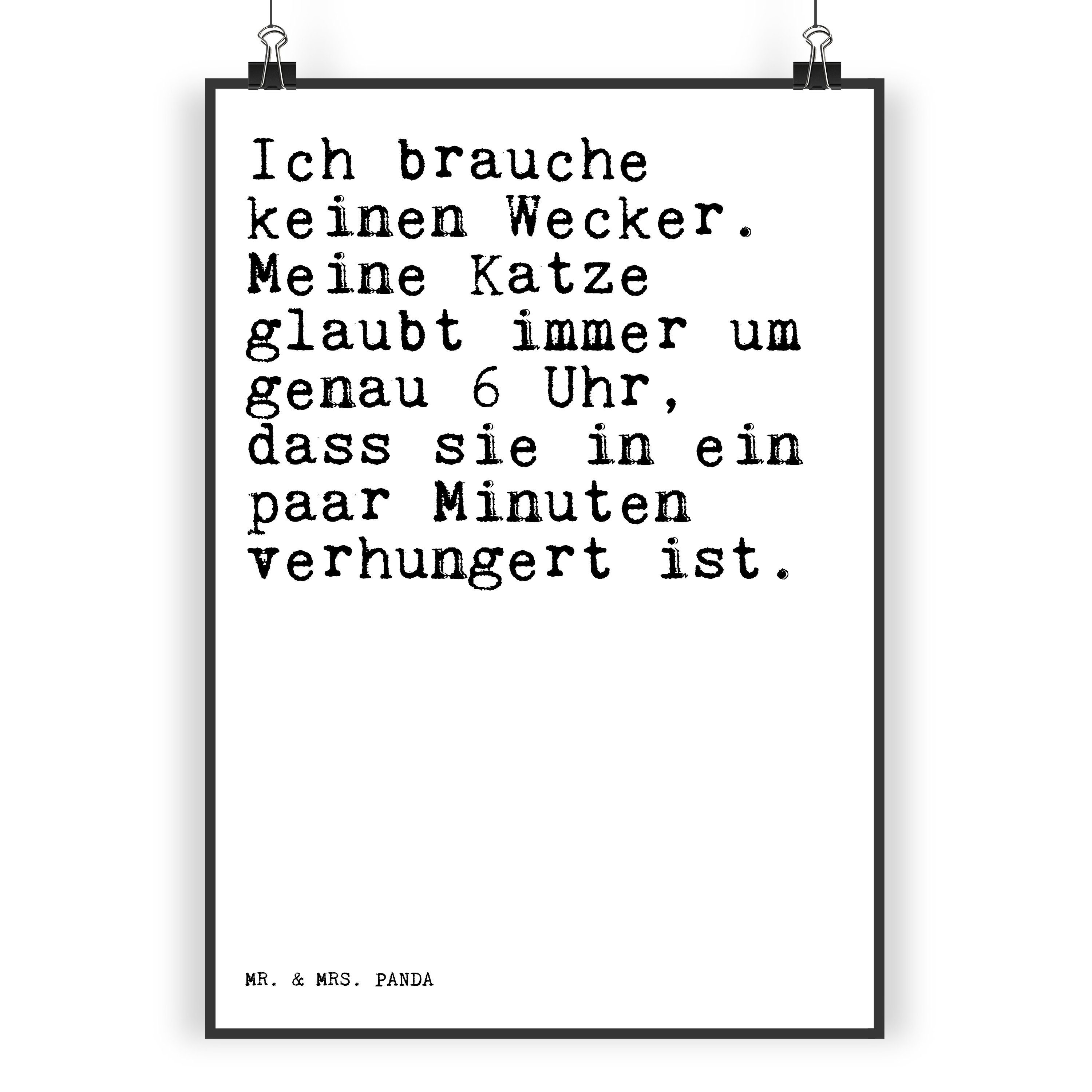 Mr. & Mrs. Panda Poster »Ich brauche keinen Wecker.... Weiß