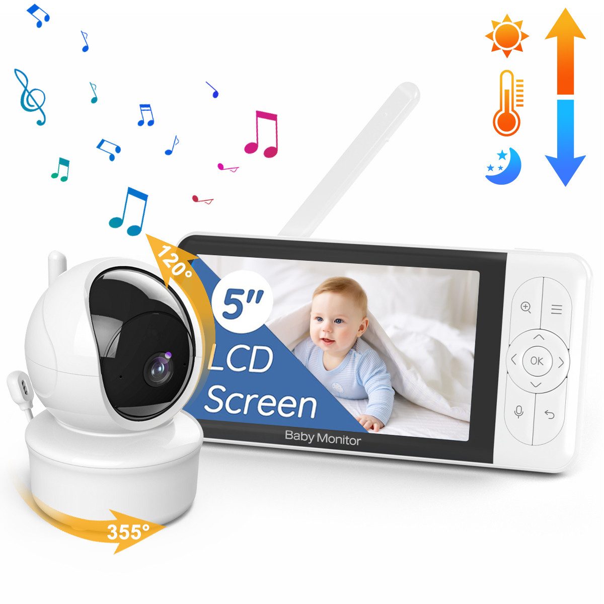 Babyphone Video-Babyphone Babyphone mit Kamera Video Baby Monitor Europanorm