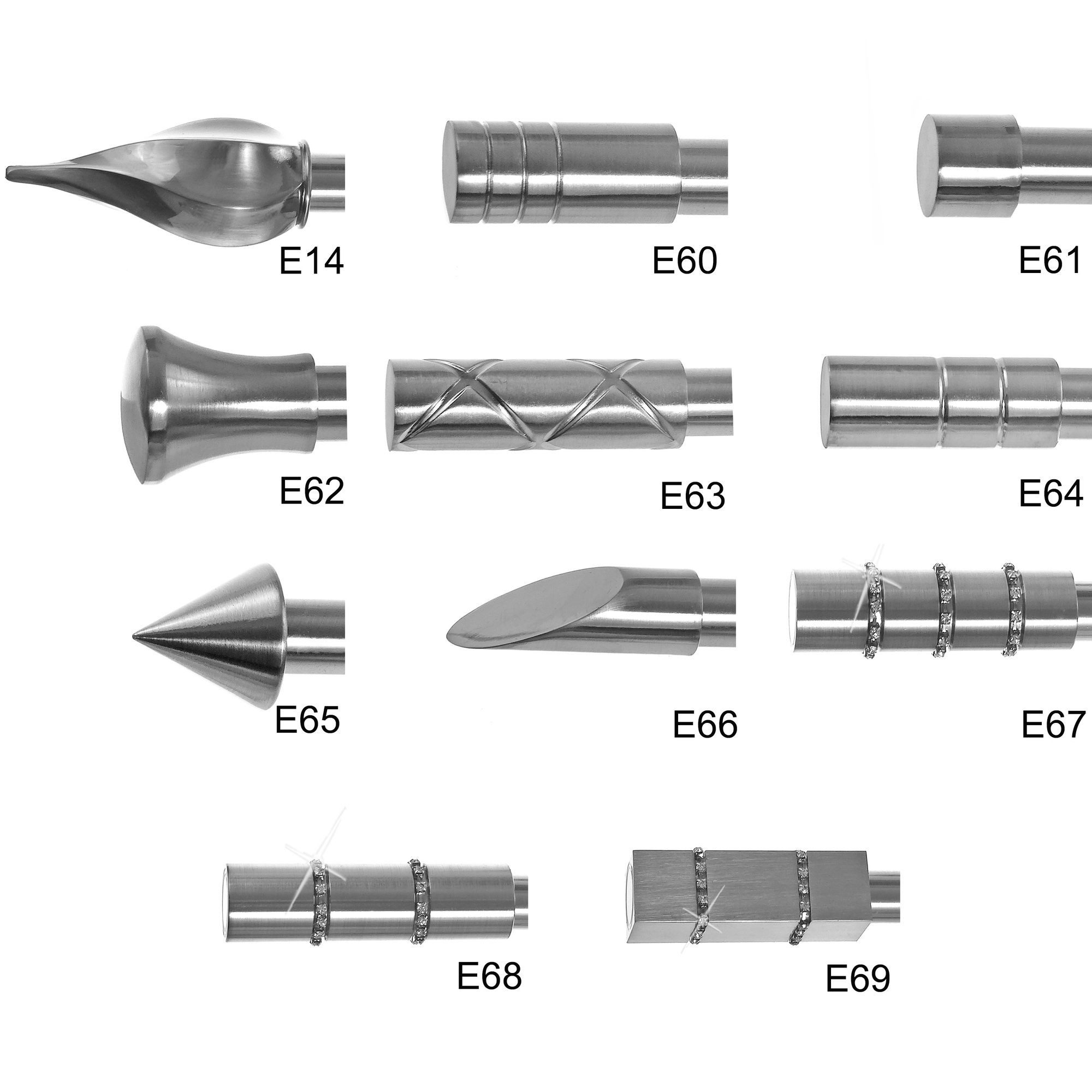 BASIT Gardinenstangen-Endstück E64 Zylinder Rillen, Durchmesser 19 mm Gardinenstangenrohr