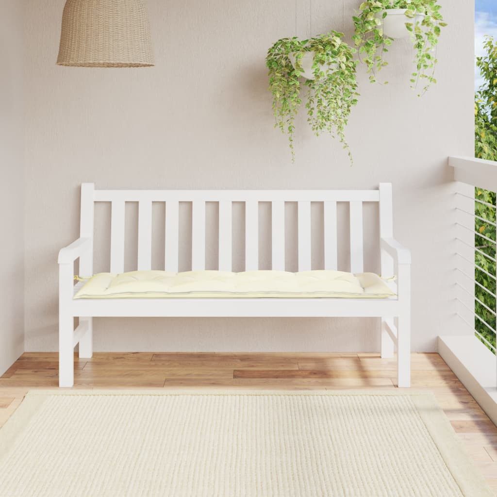 vidaXL Sitzauflage Gartenbank-Auflage Creme 150x50x7 cm Oxford-Gewebe, (1 St)