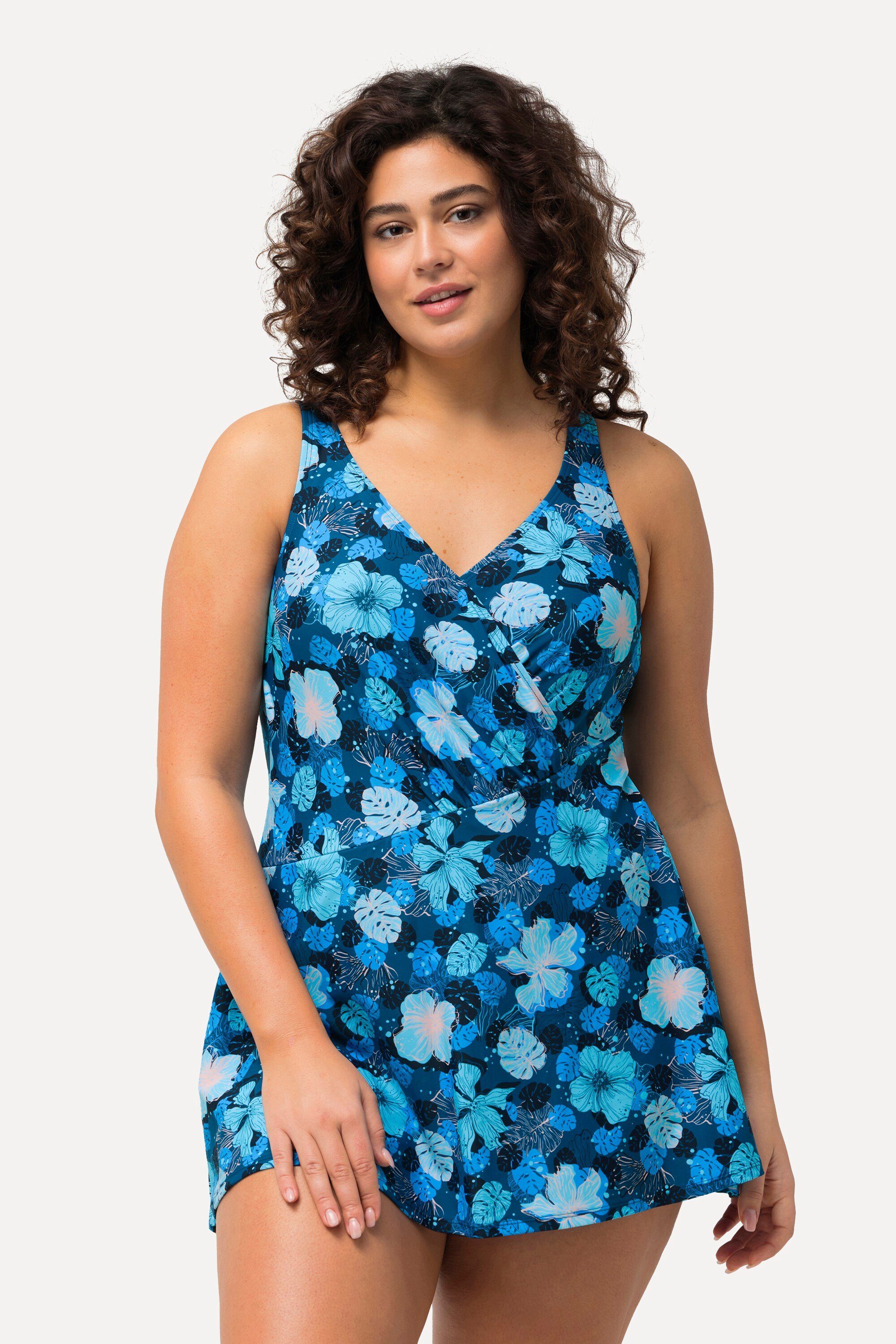 Badekleid Badekleid Blüten Softcups Wickeloptik