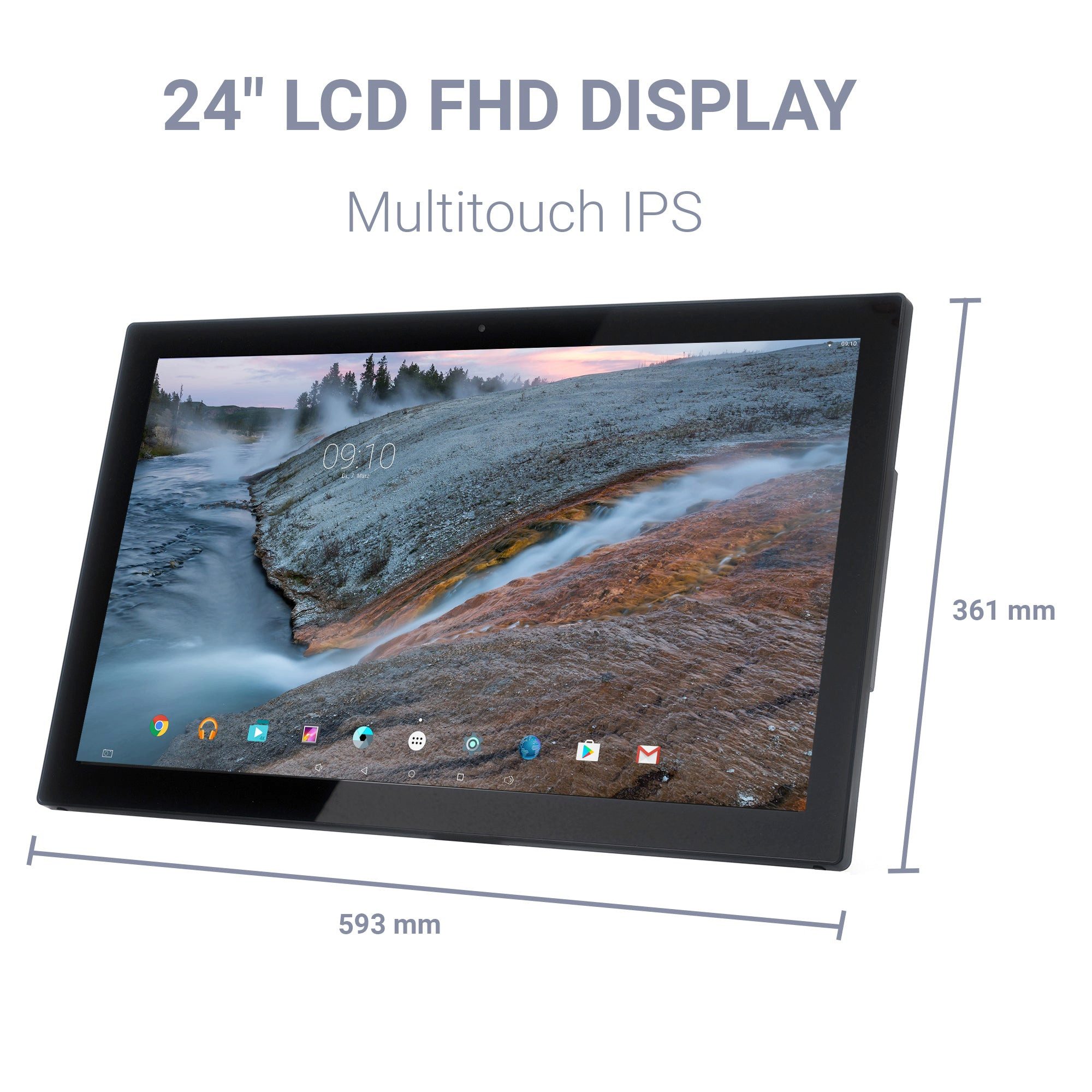 Xoro MegaPAD 2404 V7 (24 Zoll) LCD FHD Multitouch IPS Display Tablet (24", 64 GB, Android 13, Unterstützt 4G/5G USB‑Dongle, Komfortable Nutzung für Arbeit, Freizeit und digitale Inhalte)