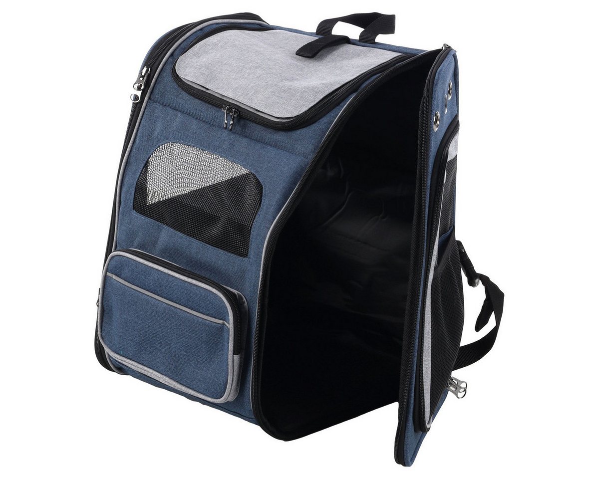 Thumbnail - Flamingo Tiertransporttasche Rucksack Manfred blau