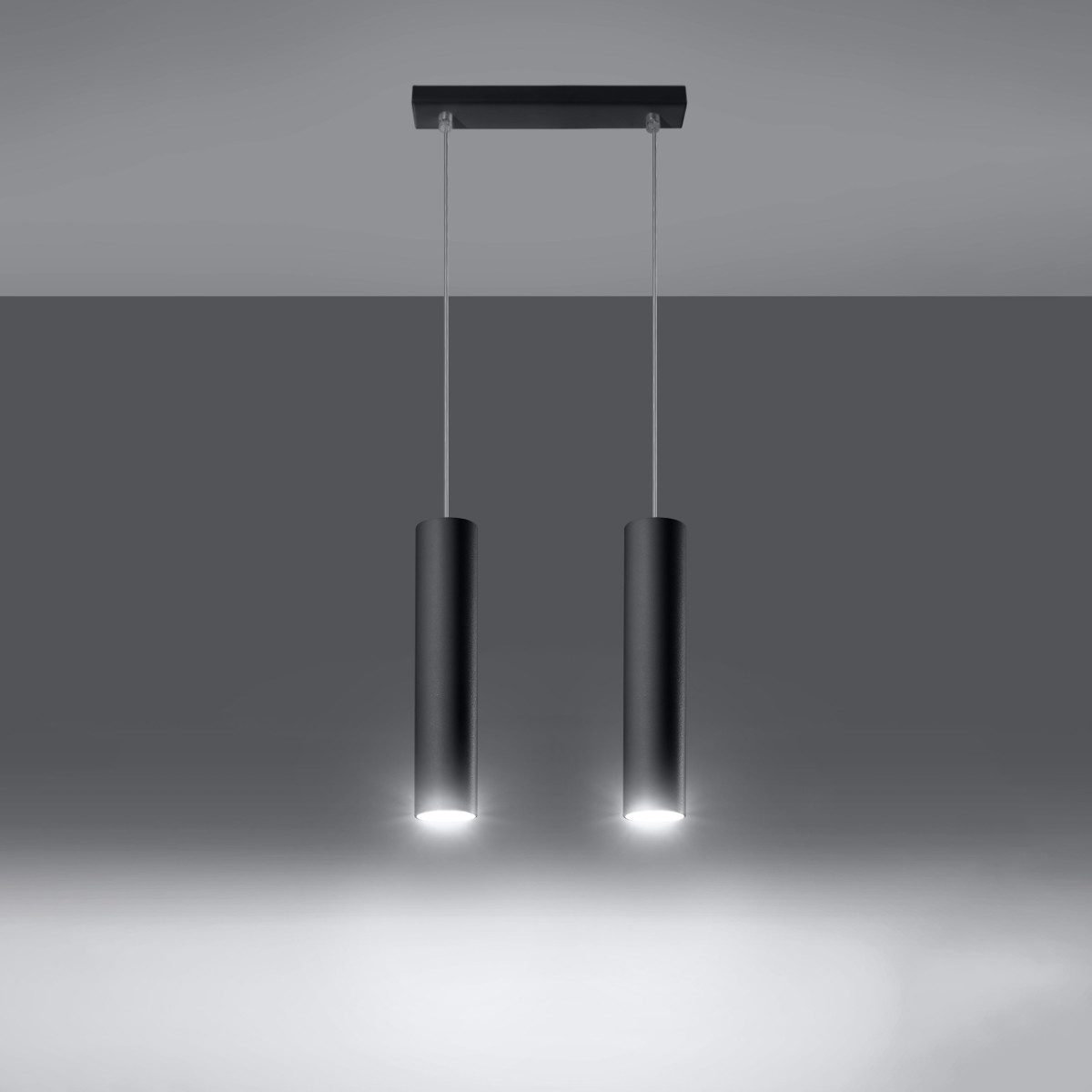 SOLLUX lighting Hängeleuchte Hängeleuchte Lagos 2 Schwarz, Nicht enthalten