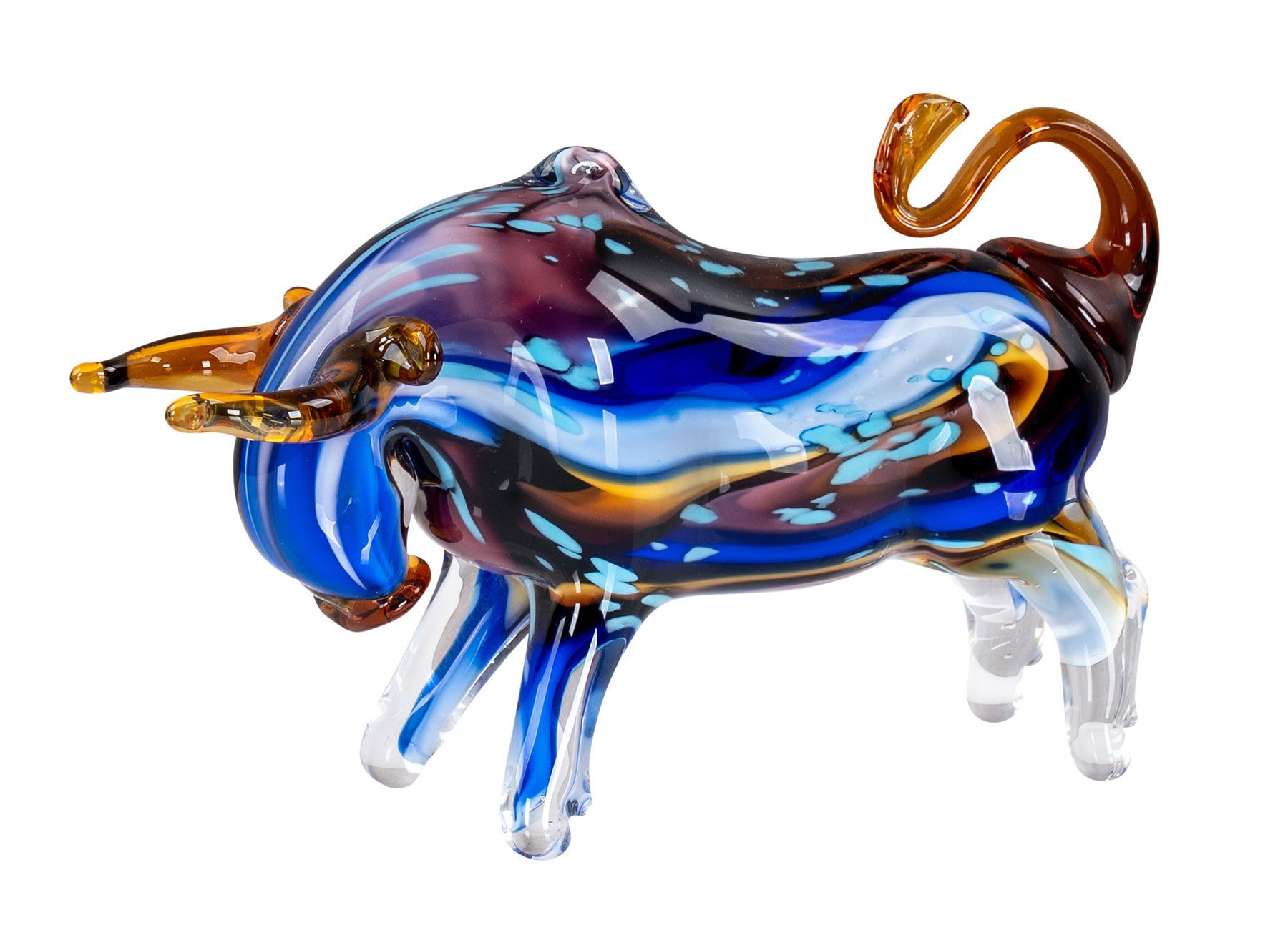 Levandeo® Skulptur, Glasfigur Stier 22x13cm Design günstig online kaufen