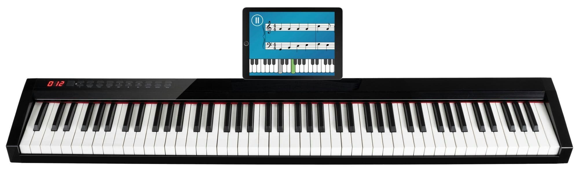 FunKey Home Keyboard SP-588 Easy-Piano - 88 Tasten-Keyboard Anschlagdynamik, (Das mobile Piano, 3 tlg., inkl. Tasche, Sustain-Pedal & Notenhalter), USB-MIDI, Bluetooth-MIDI und Bluetooth-Audio