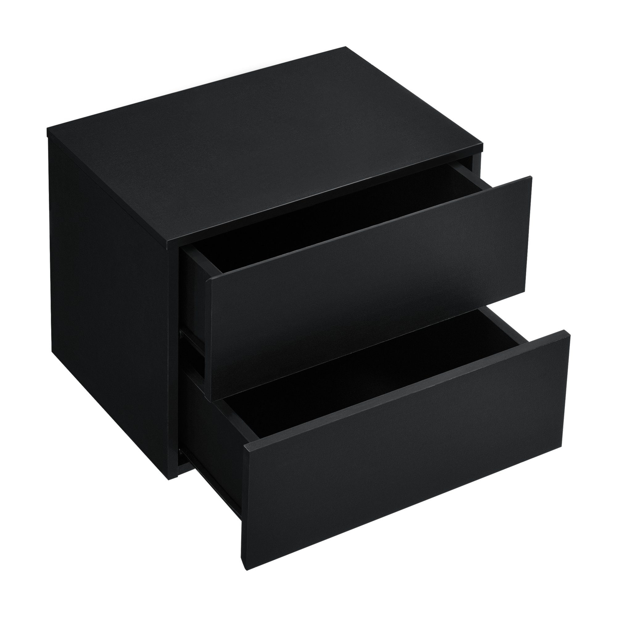 en.casa Hängeschrank »Ampfing« Wandschrank mit 2 Schubladen 40x29x30 cm Schwarz – Bild 3 von 5