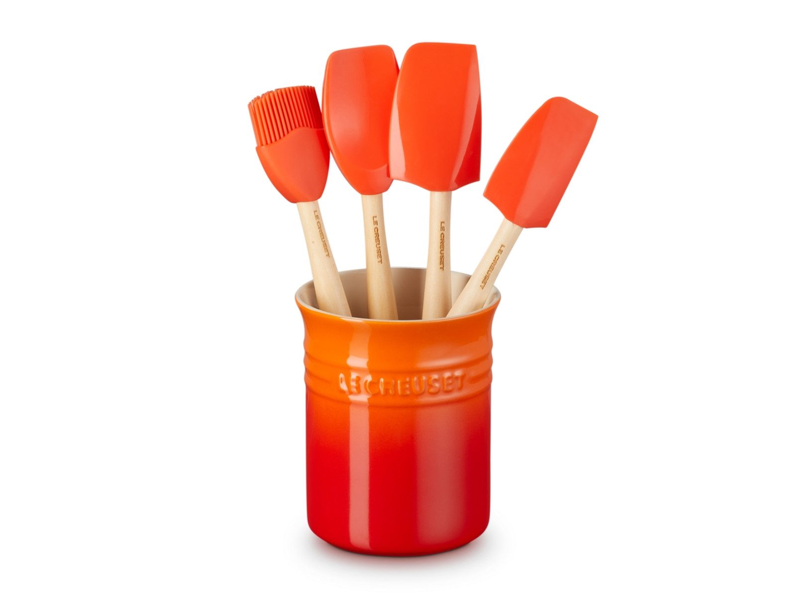 LE CREUSET Küchenspachtel Craft Kochkelle ofenrot Set 5tlg