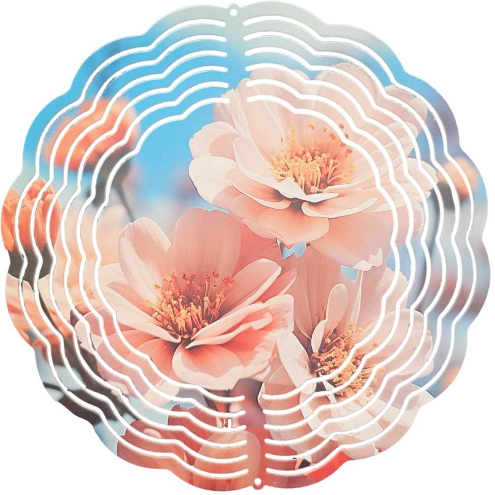 Ladreas Windspiel Edelstahl 3D Windspiel Windspinner 20cm Blumen 3 WI372
