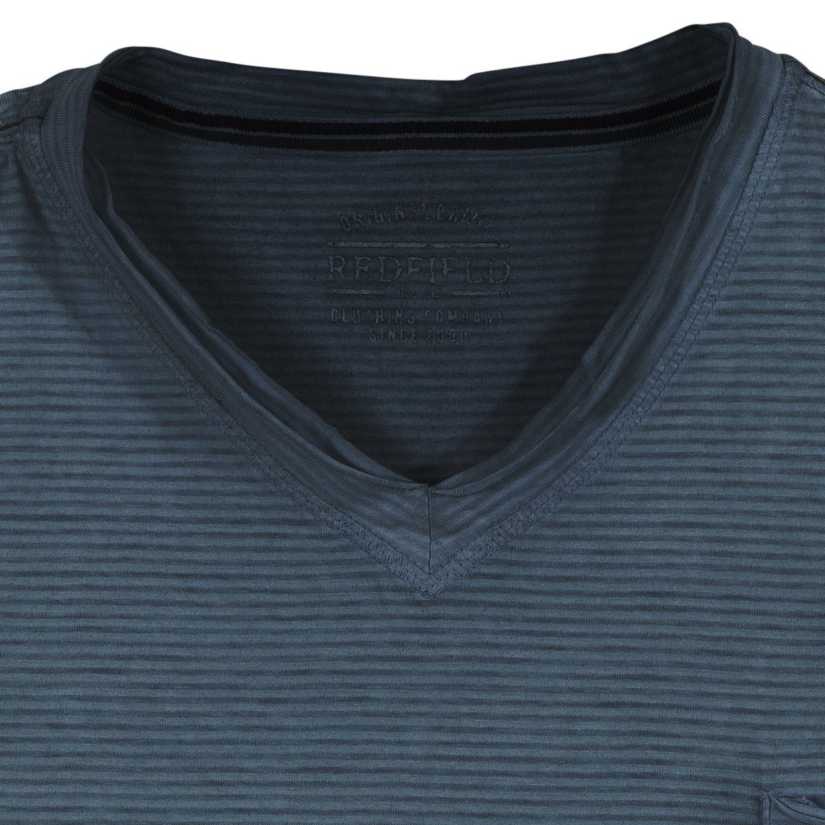 redfield gestreift T-Shirt V-Neck Redfield V-Shirt Größen Große dunkelblau Used Look