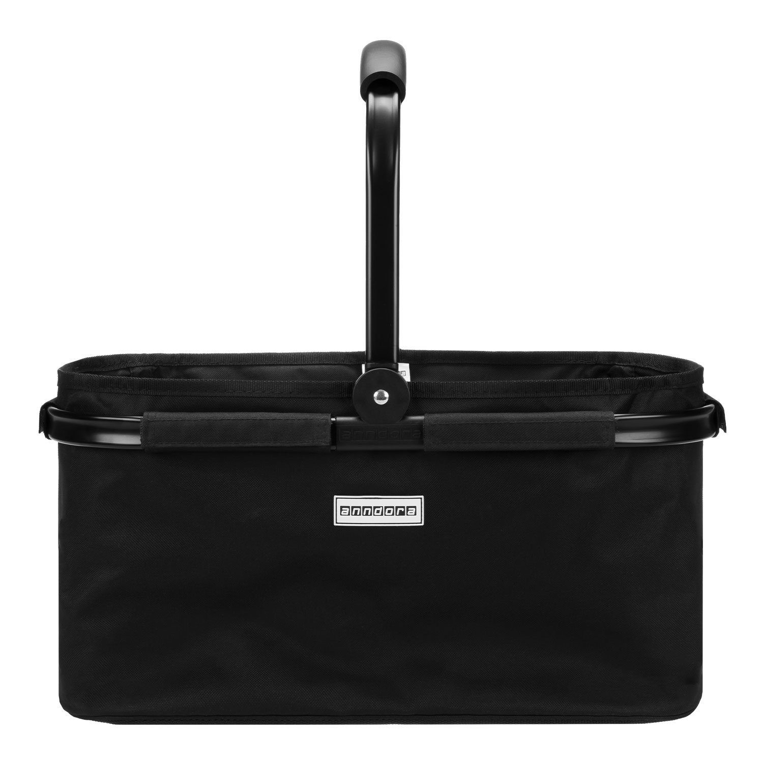 anndora Einkaufskorb mit stabilem Aluminiumrahmen, 22 l, Stoff durch Klettverschluss leicht abnehmbar zum Reinigen