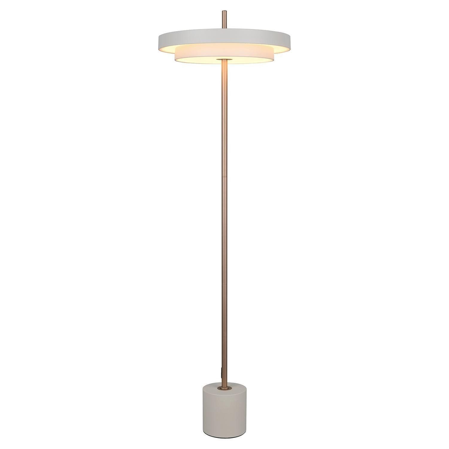 TRIO Leuchten LED Stehlampe KEATON, Braun, Grau, Metall, Ø 40 x H 140 cm, Anpassung der Farbtemperatur, Dimmfunktion, LED fest integriert, 2300-4000, Touchsensor