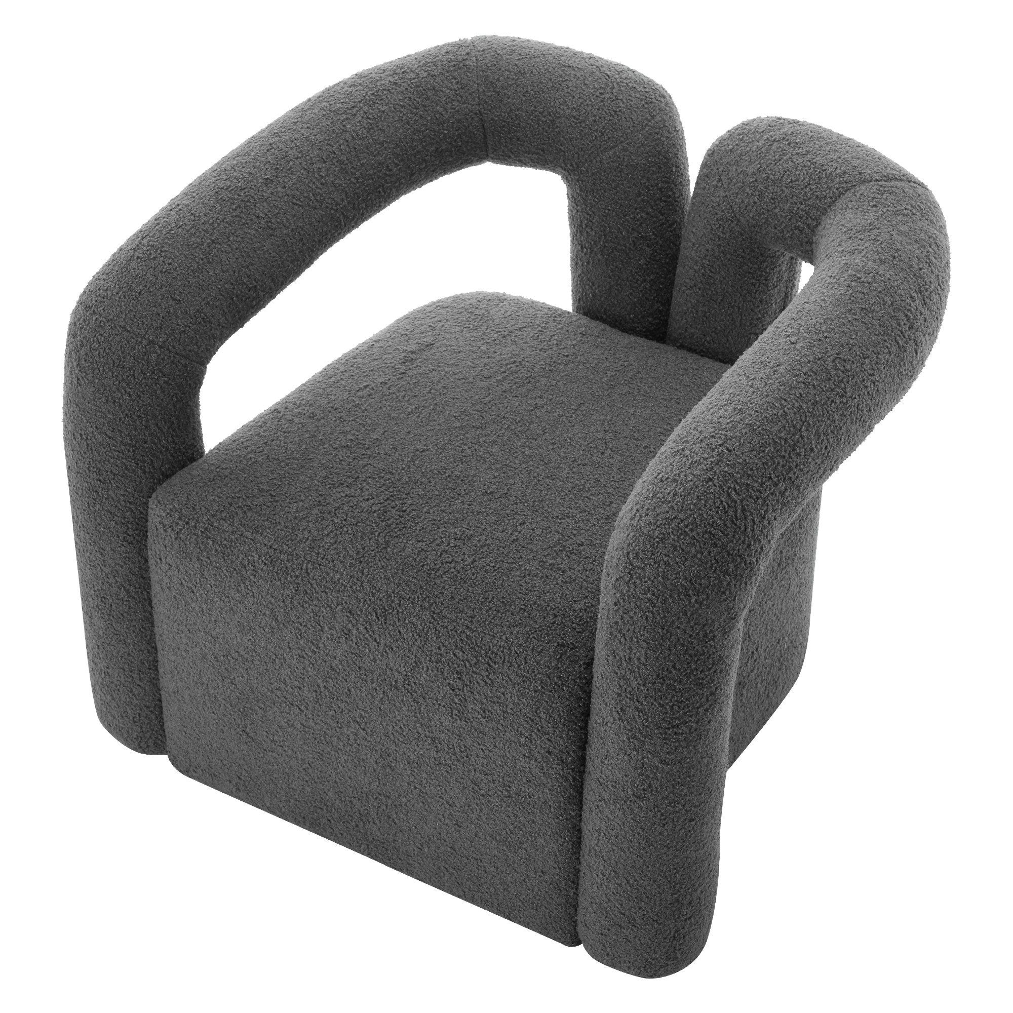 OKWISH Ohrensessel glatte gebogene Design (Wohnzimmersessel, Relaxsessel, Lehnstuhl, Fernsehsessel, 1-St., 60*75*57cm), Aushöhlungs- und Armlehnendesign