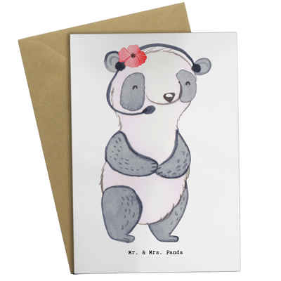 Mr. & Mrs. Panda Grußkarte Kundendienstmitarbeiterin Herz - Weiß - Geschenk, Hochzeitskarte, Glü, Einzigartige Motive