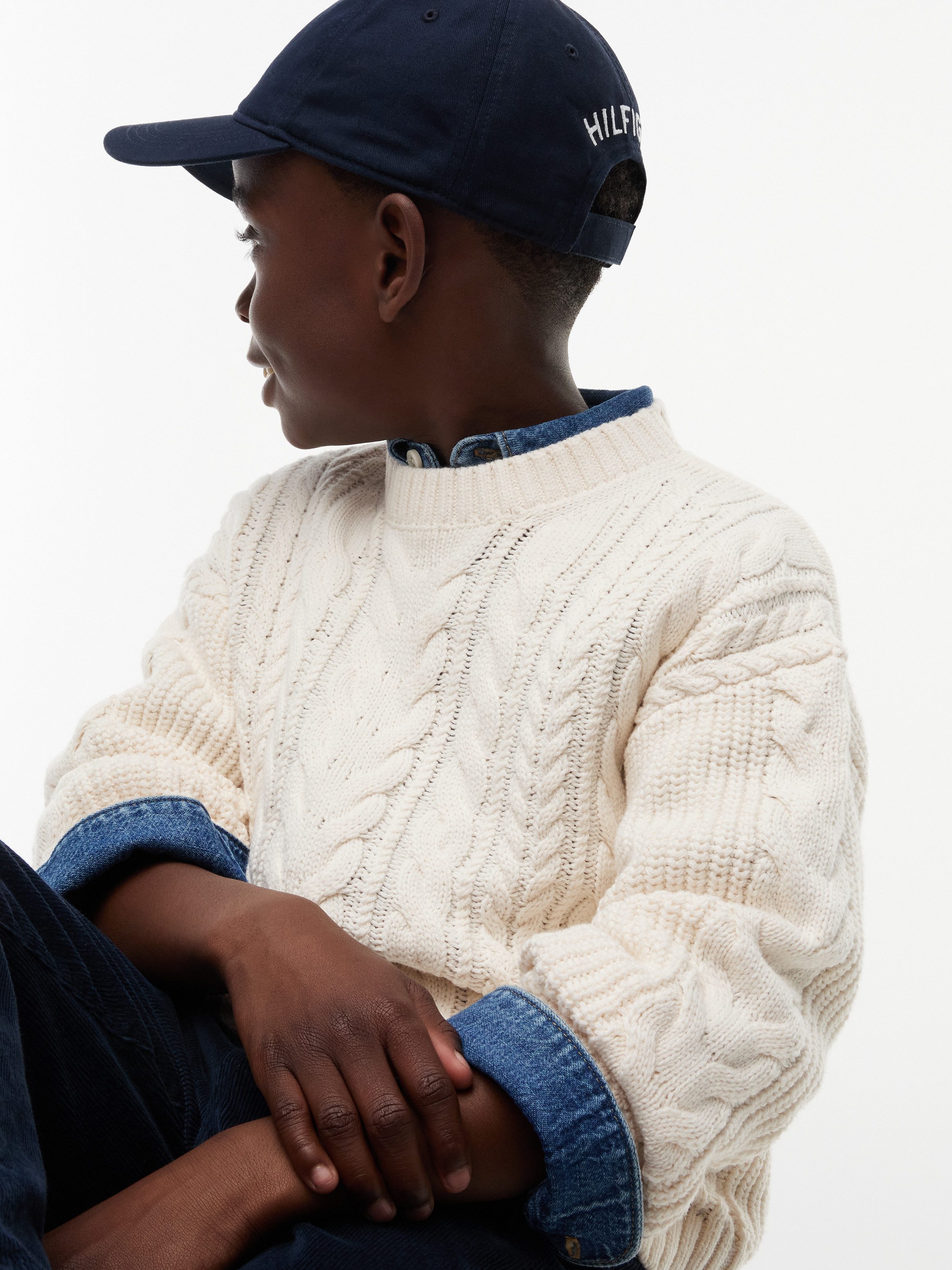 Tommy Hilfiger Strickpullover Regular Fit, Baumwoll-Mix, Kinder bis 16 Jahre